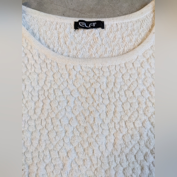 White Long Sleeve Stretch Top Size S - Picture 6 of 6